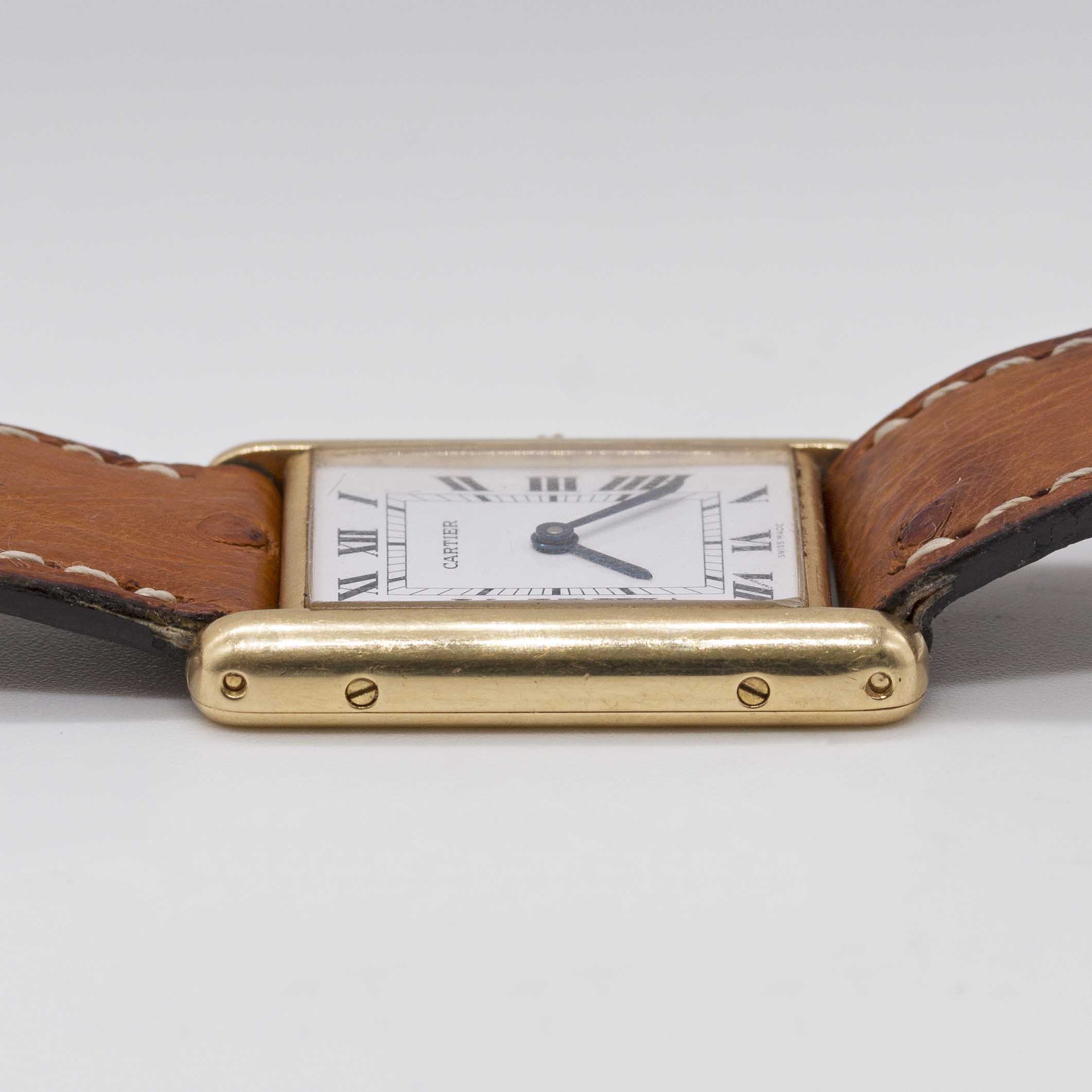 A GENTLEMAN'S SIZE 18K SOLID GOLD CARTIER TANK WRIST WATCH CIRCA 1990s Movement: Quartz, signed - Image 11 of 12