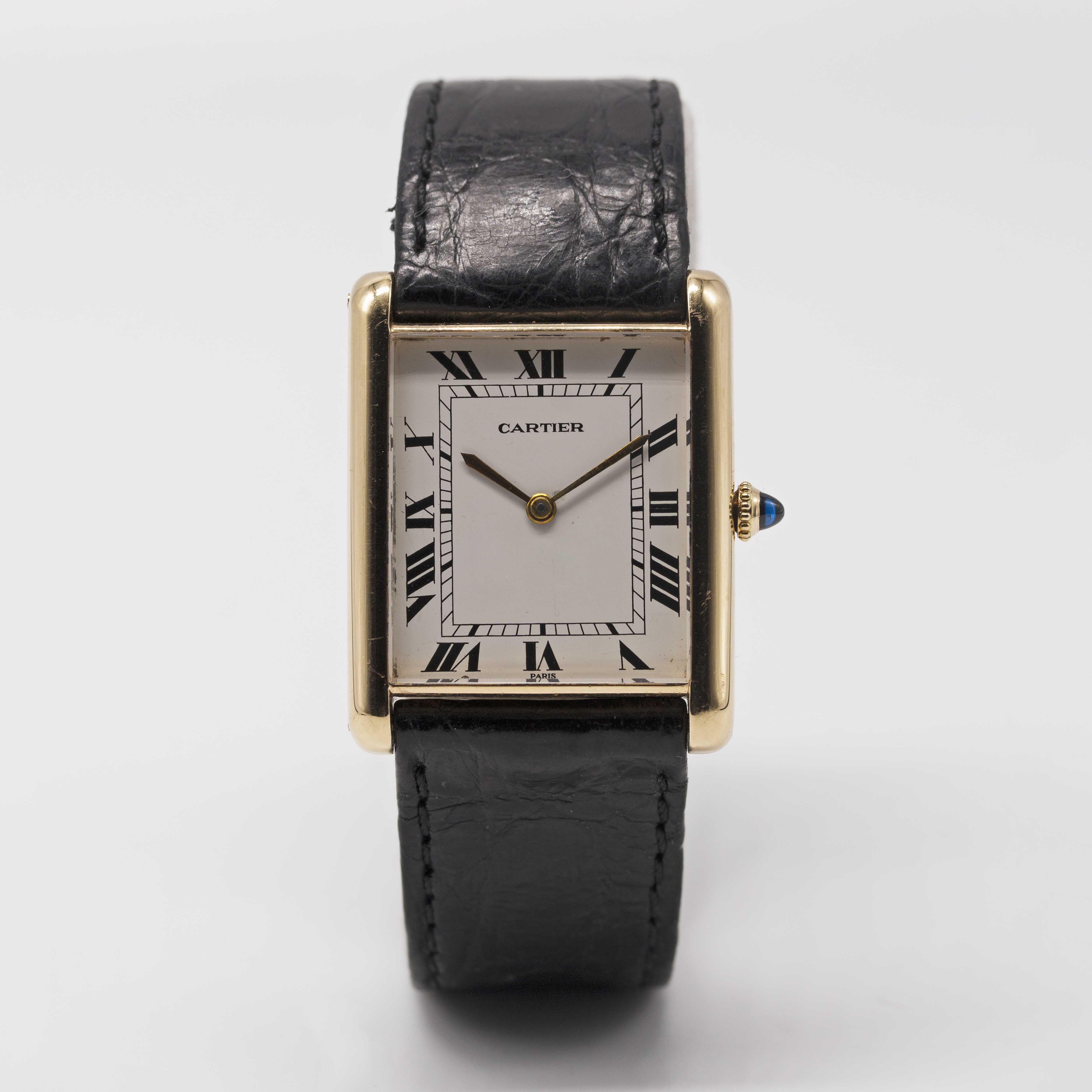 A RARE GENTLEMAN'S LARGE SIZE 18K SOLID GOLD CARTIER TANK "JUMBO" AUTOMATIC WRIST WATCH CIRCA - Image 3 of 14