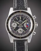 A GENTLEMAN'S STAINLESS STEEL JAQUET DROZ CARIBBEAN 200 DIVERS CHRONOGRAPH WRIST WATCH CIRCA 1970,