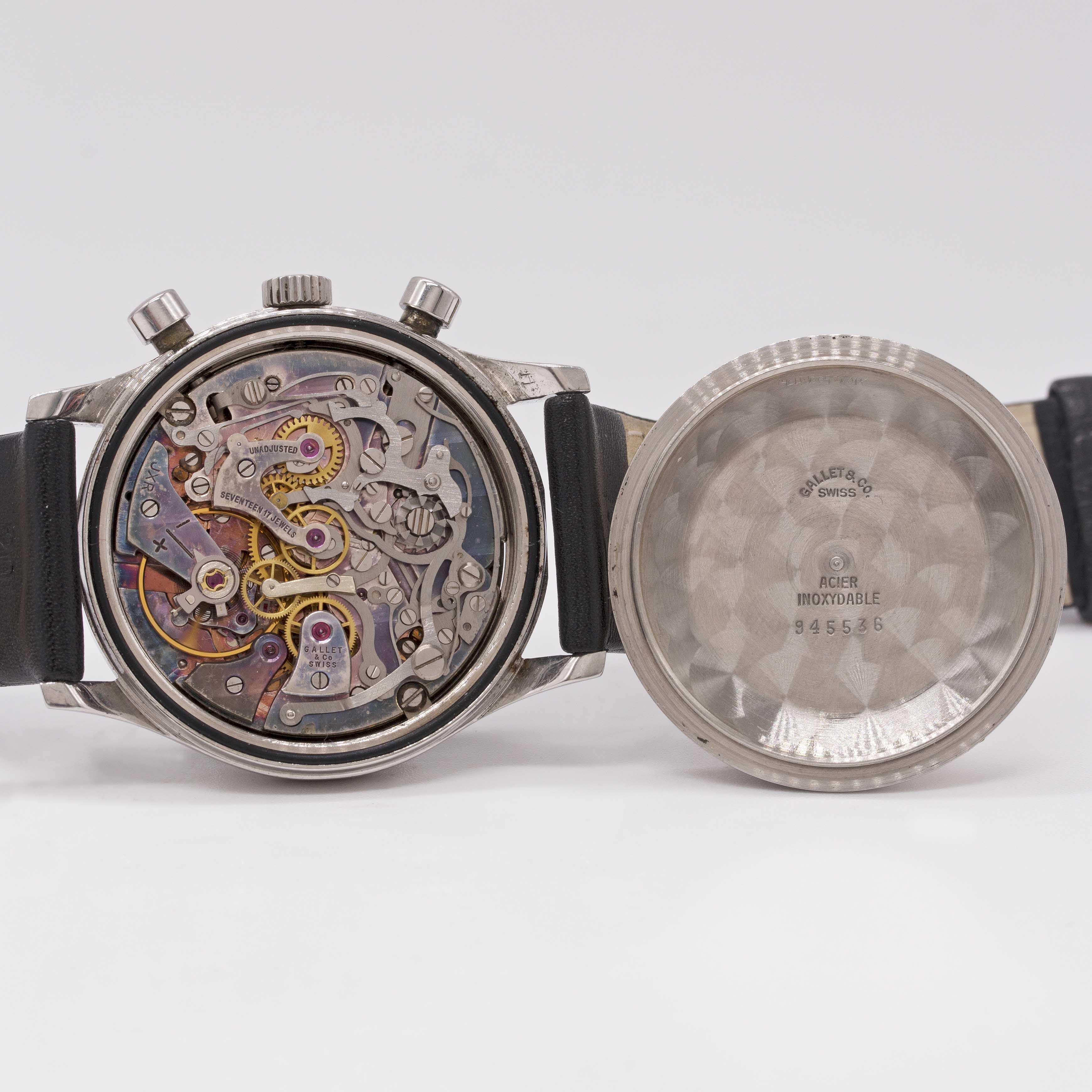 A GENTLEMAN'S LARGE SIZE STAINLESS STEEL GALLET MULTICHRON 12 "JIM CLARK" CHRONOGRAPH WRIST WATCH - Image 8 of 10