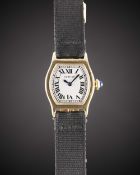 A RARE LADIES 18K SOLID GOLD CARTIER LONDON TORTUE WRIST WATCH CIRCA 1930s, WITH LONDON