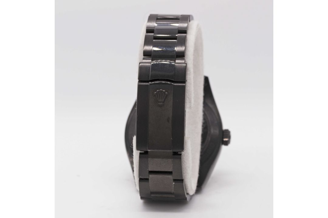 A GENTLEMAN'S BLACK COATED STAINLESS STEEL BAMFORD ROLEX OYSTER PERPETUAL "GREEN GLASS" MILGAUSS - Image 5 of 8