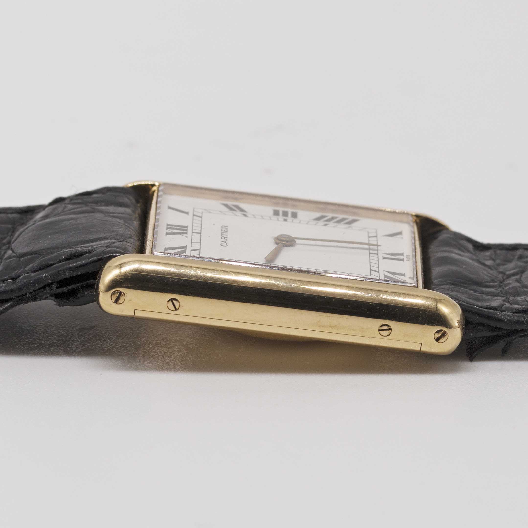 A RARE GENTLEMAN'S LARGE SIZE 18K SOLID GOLD CARTIER TANK "JUMBO" AUTOMATIC WRIST WATCH CIRCA - Image 13 of 14