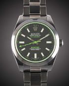 A GENTLEMAN'S BLACK COATED STAINLESS STEEL BAMFORD ROLEX OYSTER PERPETUAL 