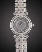 A LADIES 18K SOLID WHITE GOLD & DIAMOND THE ROYAL DIAMOND BRACELET WATCH CIRCA 1990s, REF. BA 112