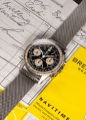A RARE GENTLEMAN'S STAINLESS STEEL BREITLING NAVITIMER CHRONOGRAPH BRACELET WATCH DATED 1967, REF.