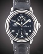 A GENTLEMAN'S STAINLESS STEEL BLANCPAIN LEMAN DAY & NIGHT DUAL TIME ZONE WRIST WATCH CIRCA 2001,