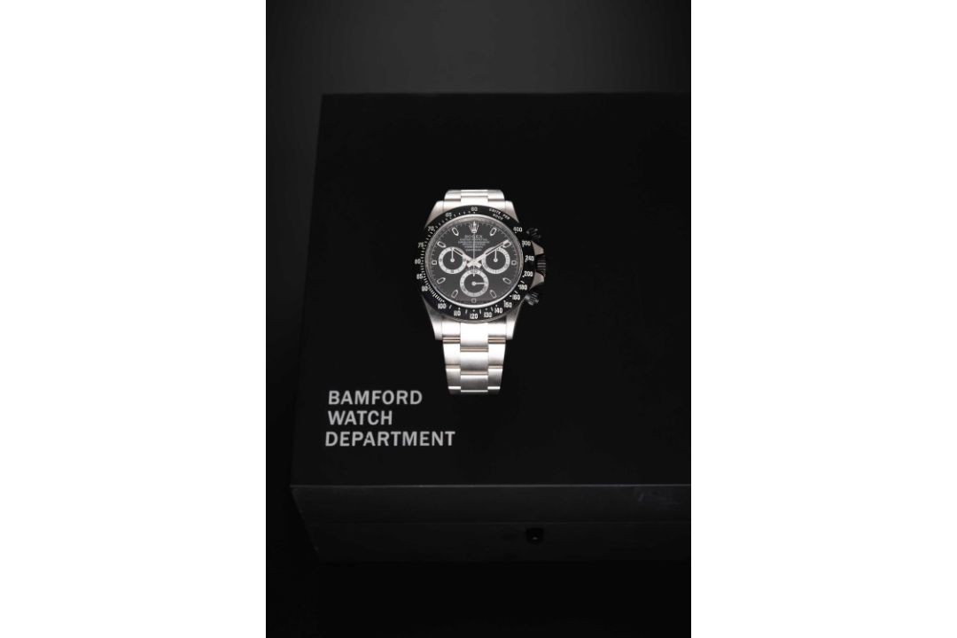 A GENTLEMAN'S MATT GREY & BLACK COATED STAINLESS STEEL BAMFORD ROLEX OYSTER PERPETUAL COSMOGRAPH - Image 2 of 12