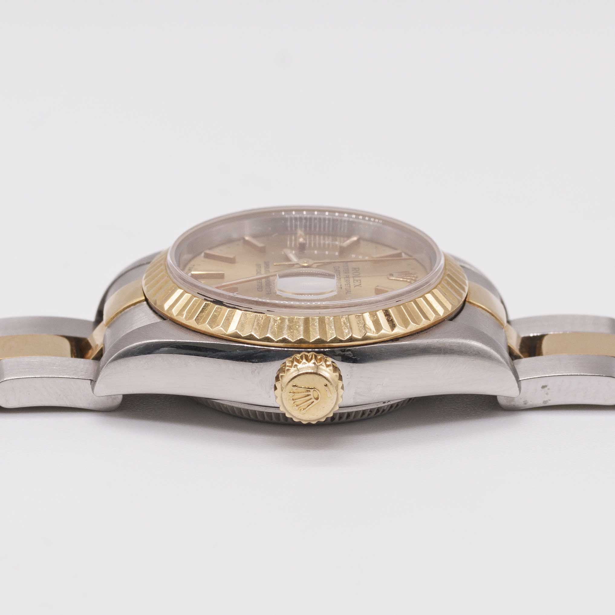 A LADIES STEEL & GOLD ROLEX OYSTER PERPETUAL DATEJUST BRACELET WATCH DATED 1998, REF. 69173 WITH - Image 7 of 8
