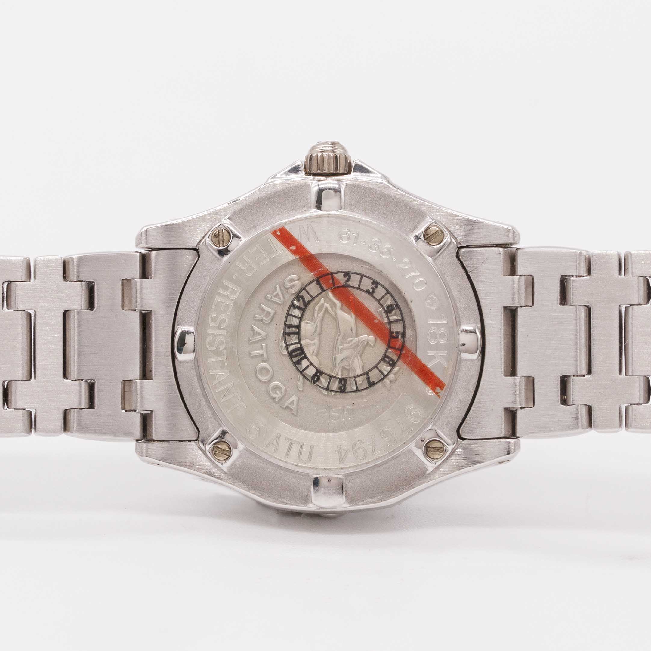 A LADIES 18K SOLID WHITE GOLD & DIAMOND CONCORD SARATOGA BRACELET WATCH CIRCA 1990s, REF. 61-36- - Image 6 of 9