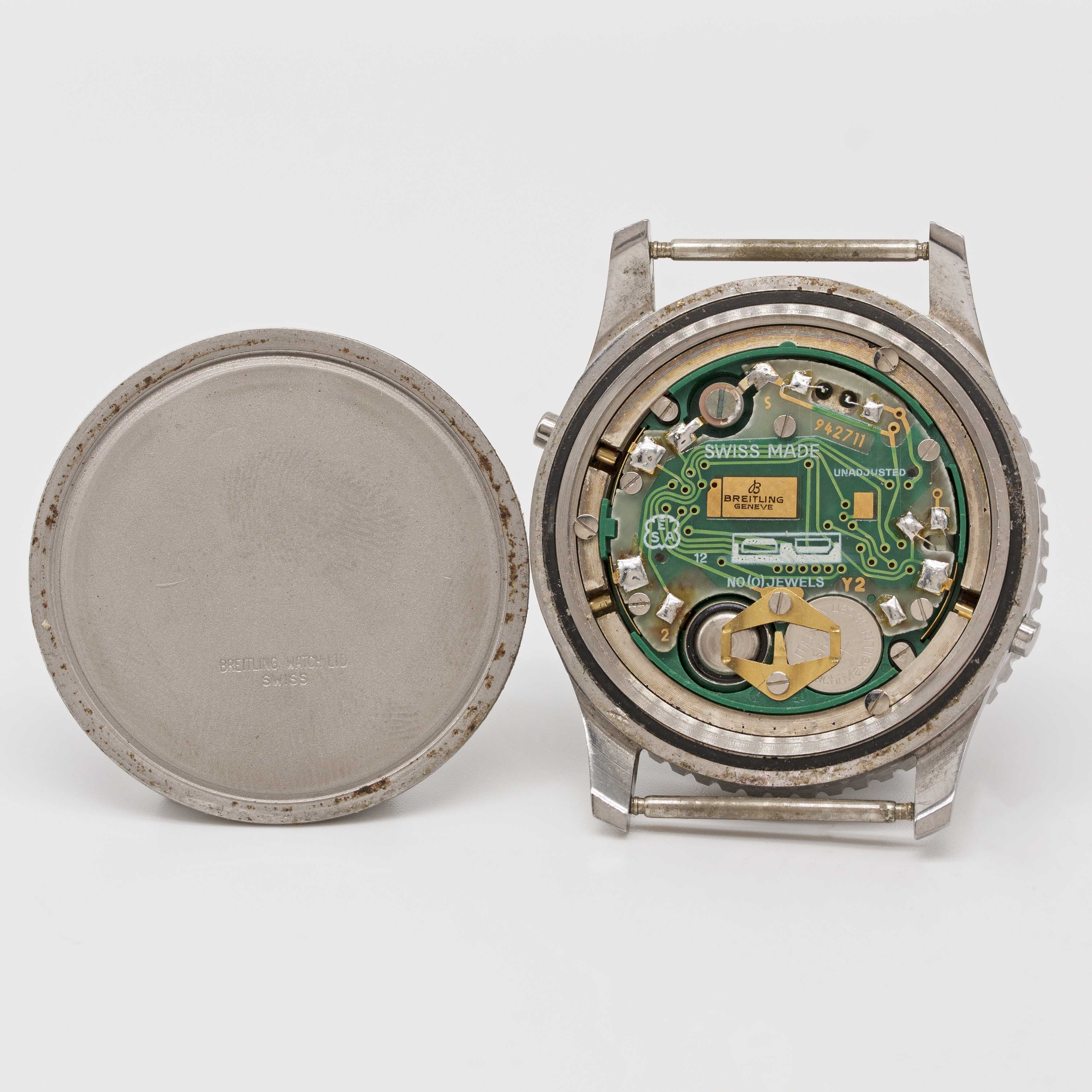A GENTLEMAN'S STAINLESS STEEL BREITLING NAVITIMER QUARTZ LCD WRIST WATCH CIRCA 1977, REF. 9406 - Image 6 of 6