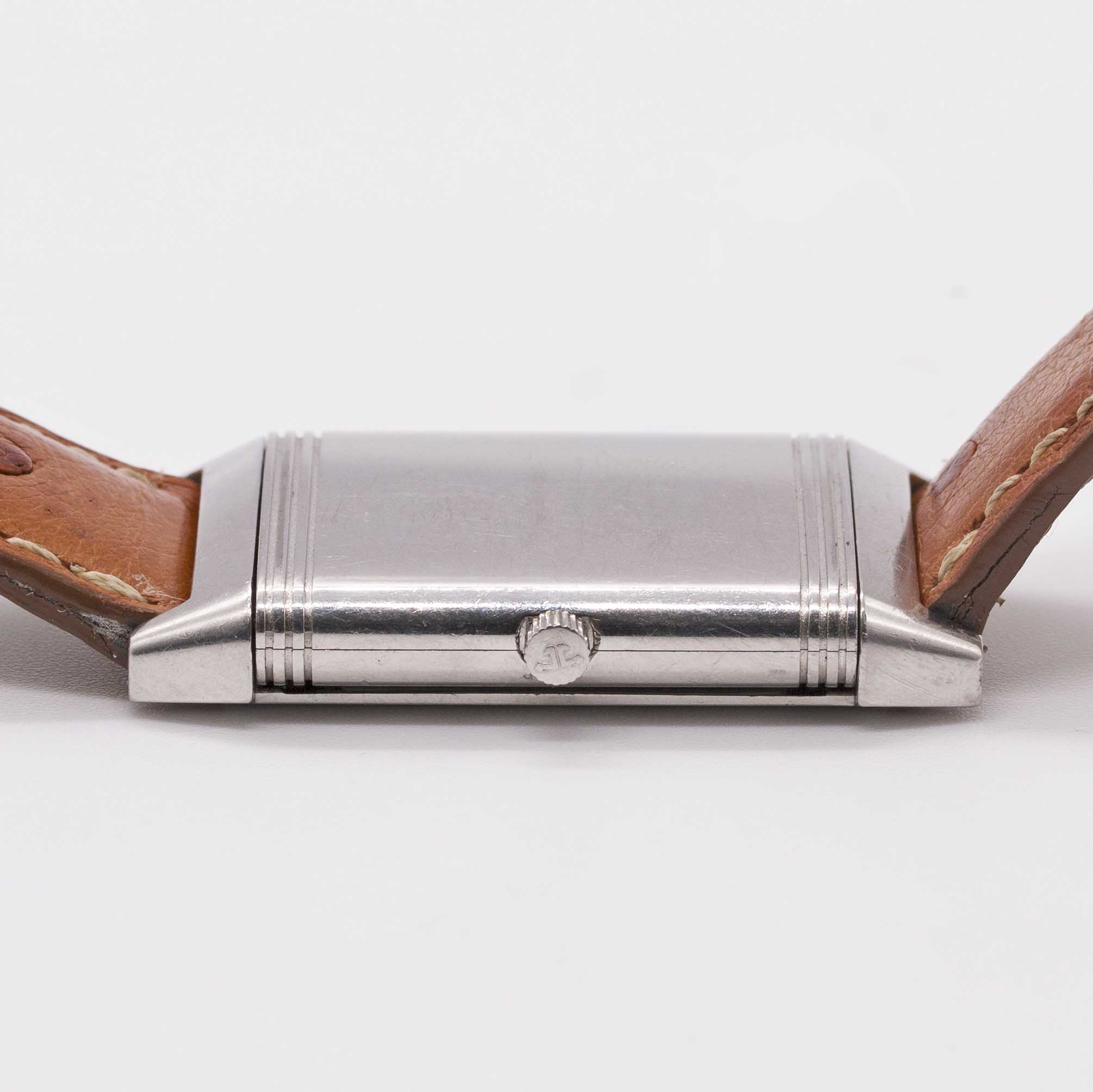 A GENTLEMAN'S STAINLESS STEEL JAEGER LECOULTRE REVERSO CLASSIQUE WRIST WATCH CIRCA 2000, REF. 250. - Image 8 of 9