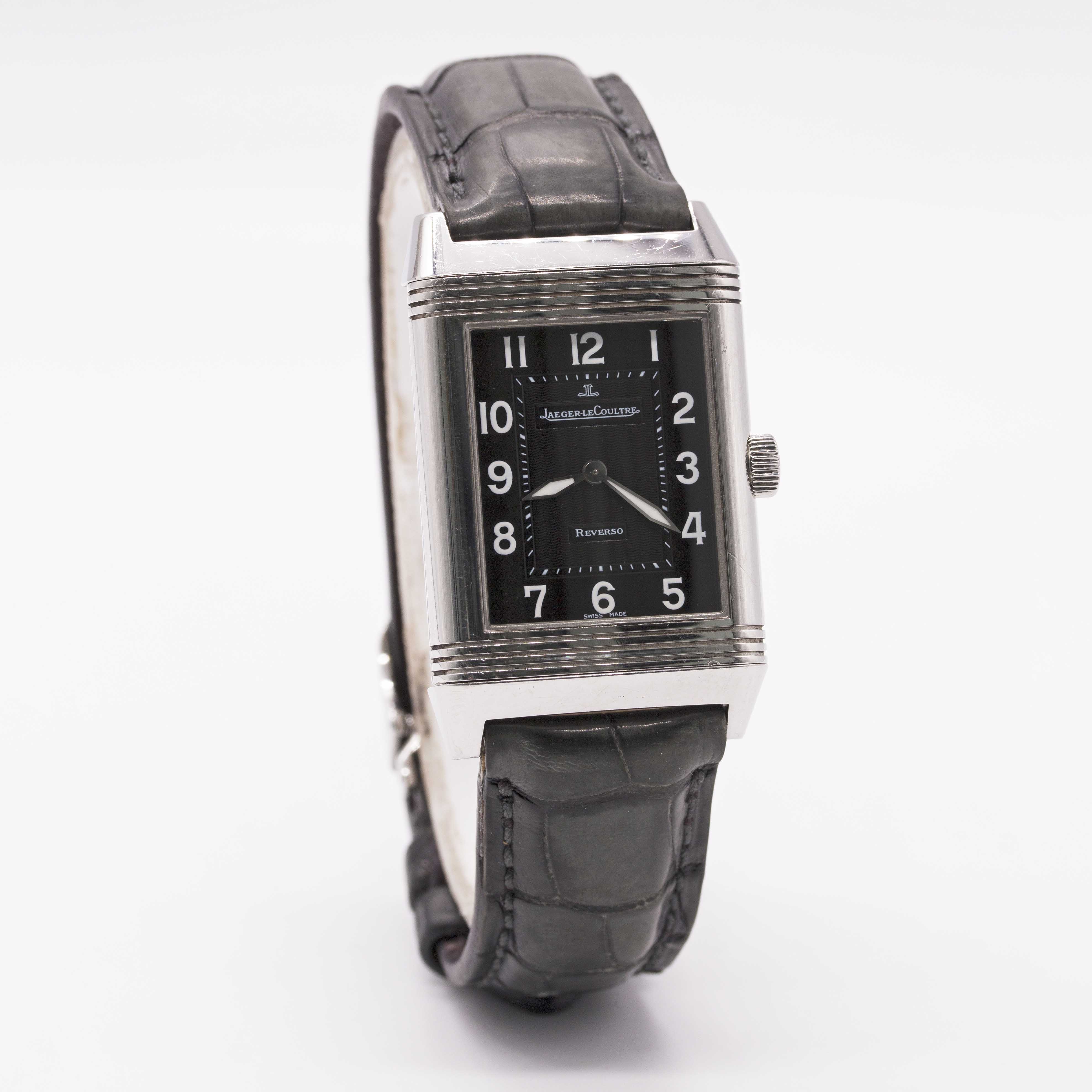 A GENTLEMAN'S STAINLESS STEEL JAEGER LECOULTRE REVERSO GRANE TAILLE WRIST WATCH CIRCA 2000s, REF. - Image 4 of 9