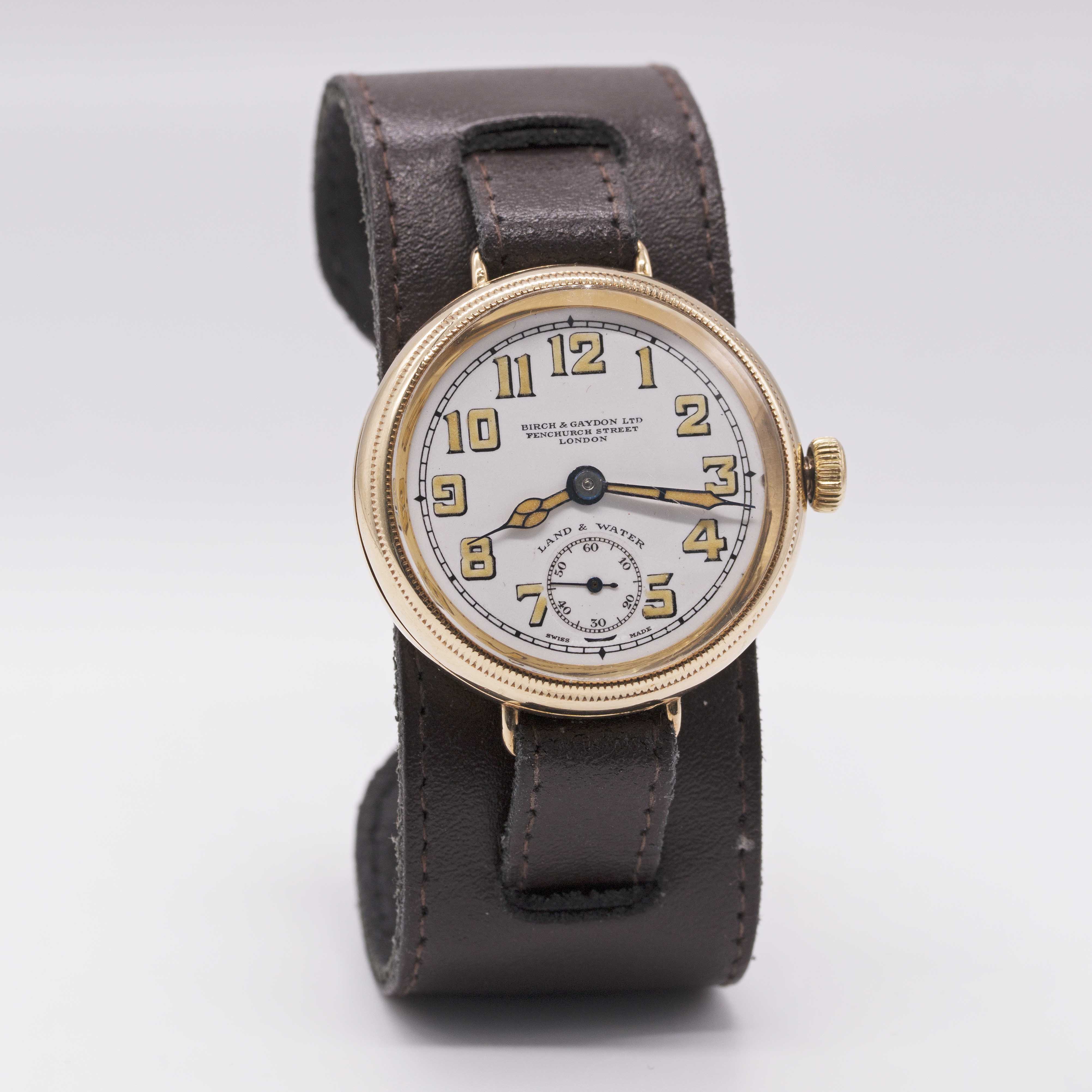 A GENTLEMAN'S 9CT SOLID GOLD ZENITH BIRCH & GAYDON LAND & WATER "OFFICERS" WRIST WATCH CIRCA - Image 4 of 11