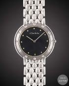 A WHITE METAL & DIAMOND A. BARTHELAY BRACELET WATCH CIRCA 1990s Movement: Quartz. Case: Diameter