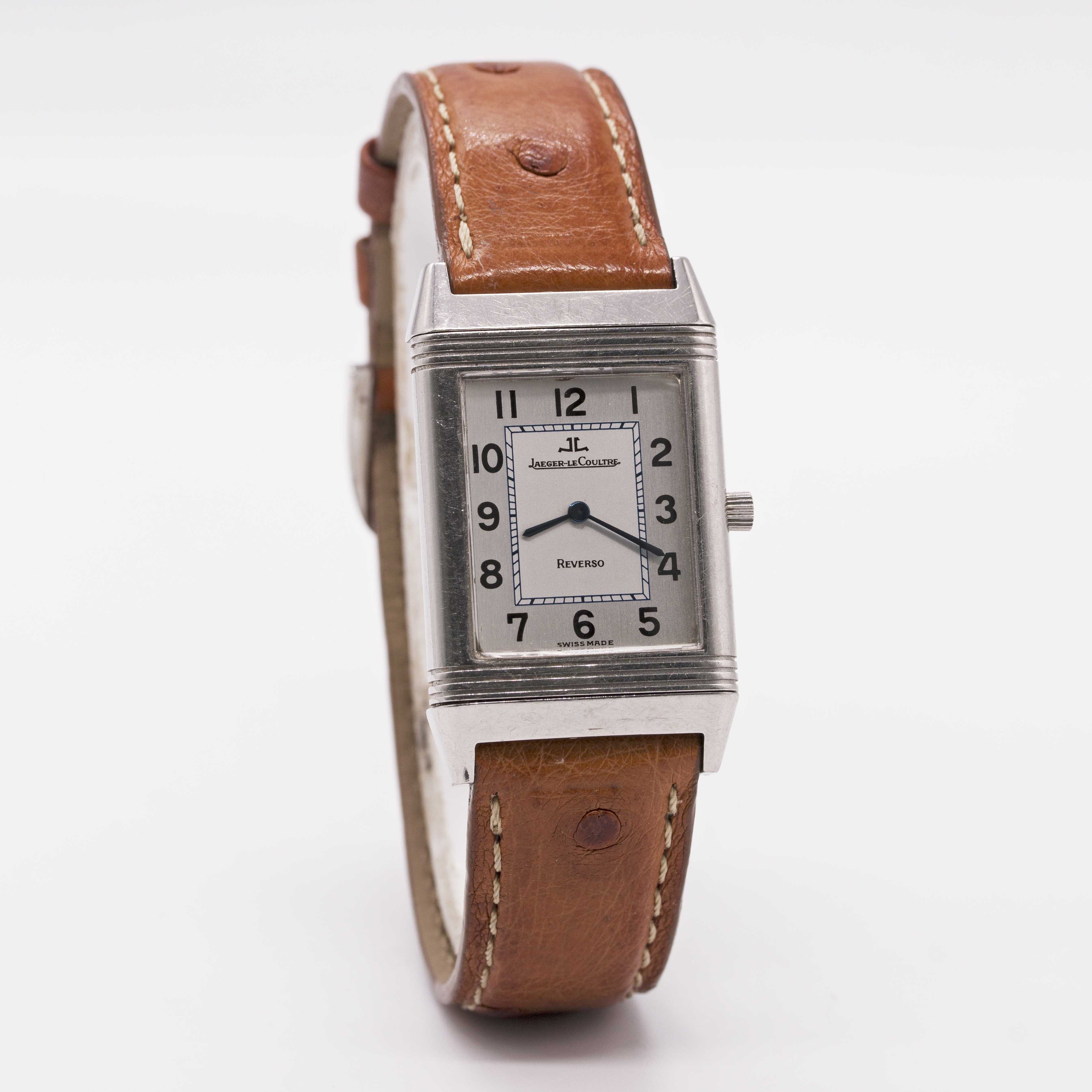 A GENTLEMAN'S STAINLESS STEEL JAEGER LECOULTRE REVERSO CLASSIQUE WRIST WATCH CIRCA 2000, REF. 250. - Image 4 of 9