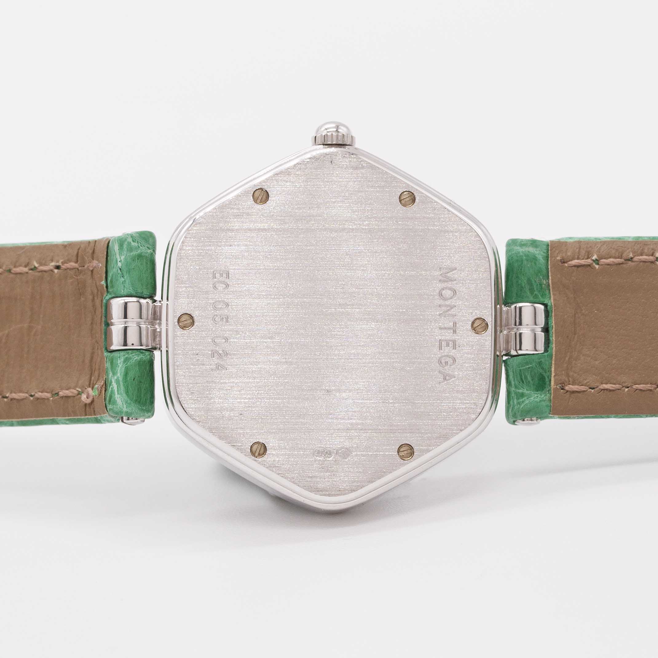 A LADIES 18K SOLID WHITE GOLD & DIAMOND MONTEGA WRIST WATCH CIRCA 1990s, WITH ORIGINAL DIAMOND SET - Image 5 of 8
