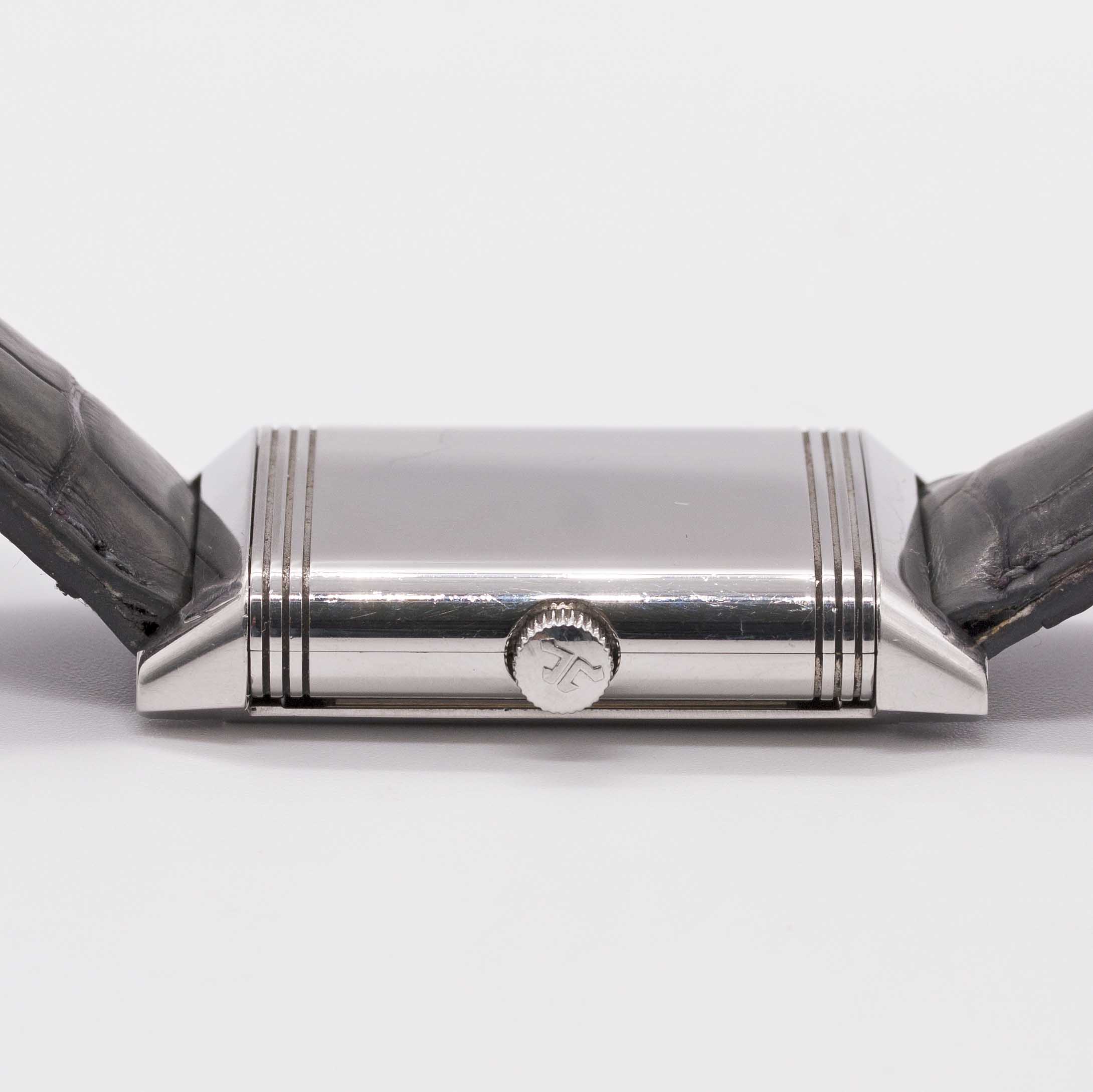 A GENTLEMAN'S STAINLESS STEEL JAEGER LECOULTRE REVERSO GRANE TAILLE WRIST WATCH CIRCA 2000s, REF. - Image 8 of 9