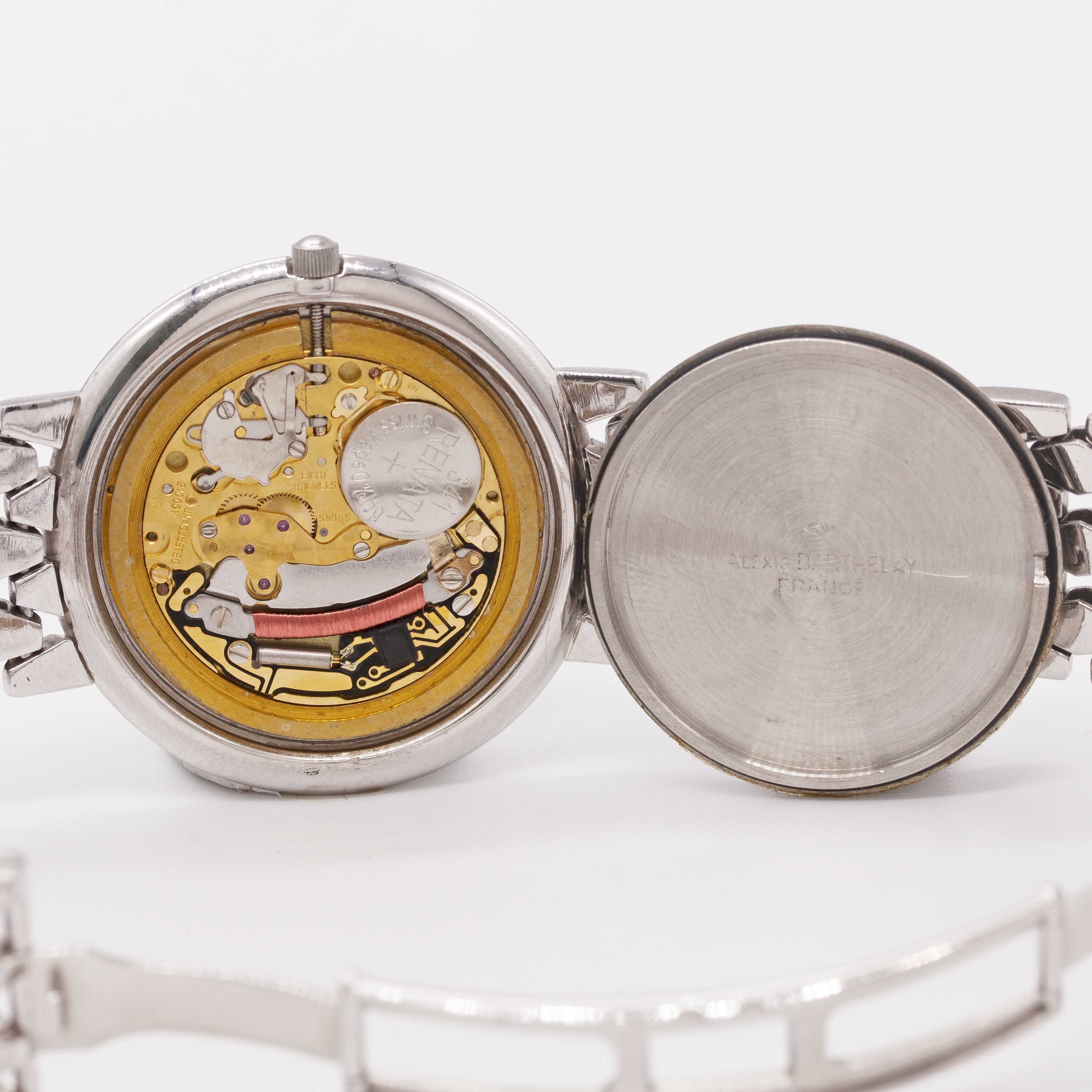 A WHITE METAL & DIAMOND A. BARTHELAY BRACELET WATCH CIRCA 1990s Movement: Quartz. Case: Diameter - Image 7 of 9