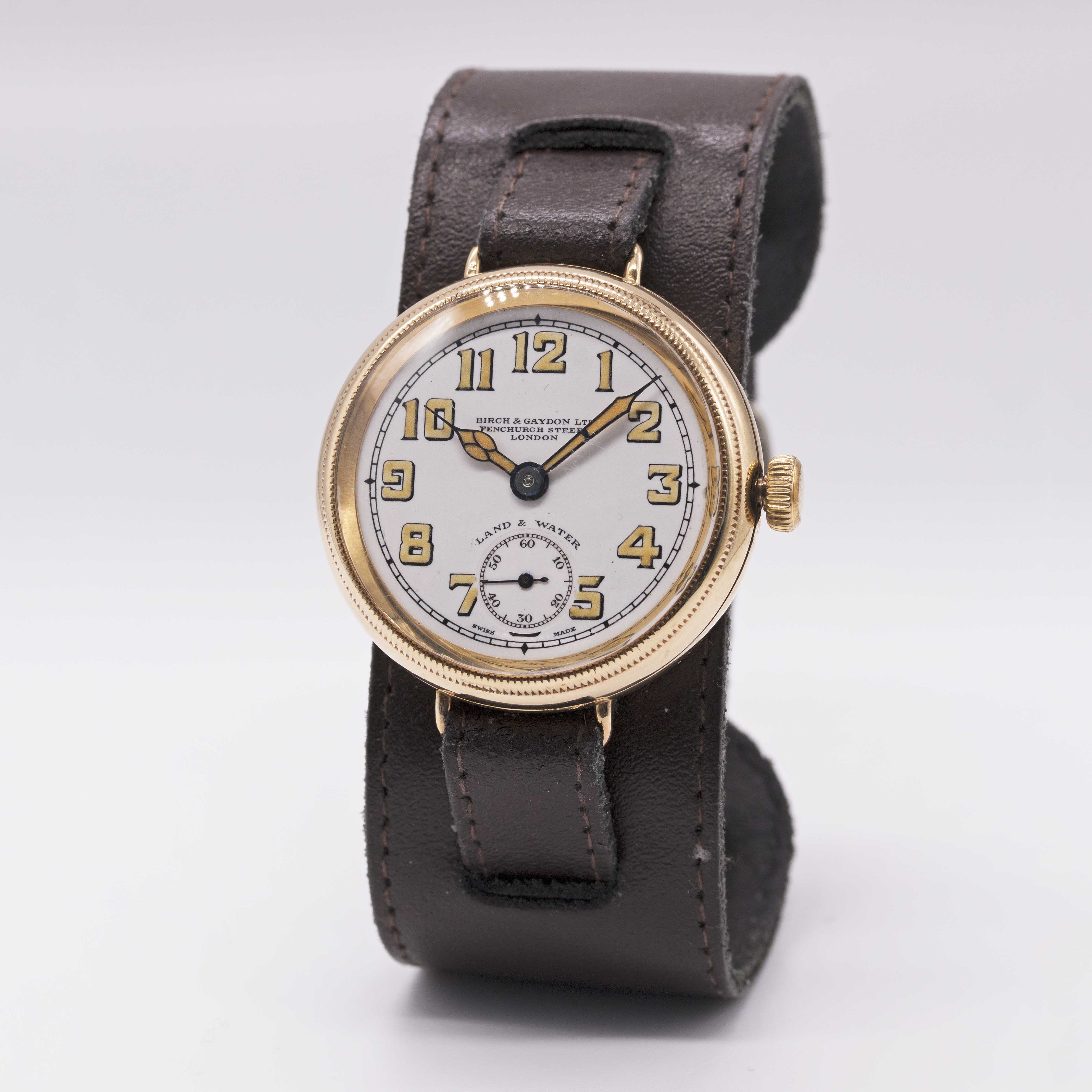 A GENTLEMAN'S 9CT SOLID GOLD ZENITH BIRCH & GAYDON LAND & WATER "OFFICERS" WRIST WATCH CIRCA - Image 3 of 11