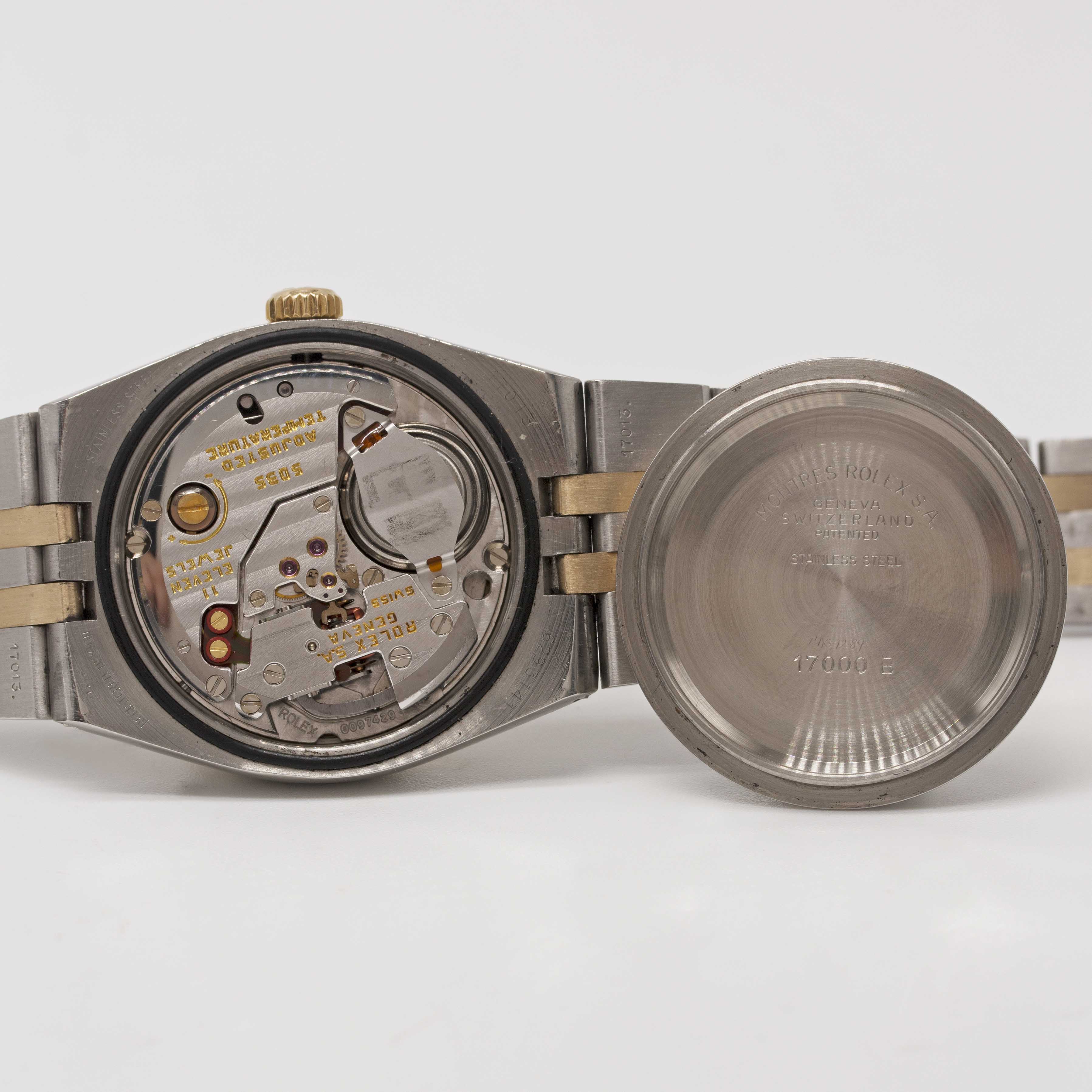 A GENTLEMAN'S STEEL & GOLD ROLEX OYSTERQUARTZ DATEJUST BRACELET WATCH CIRCA 1979, REF. 17013 WITH - Image 7 of 7