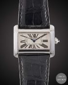 A LADIES STAINLESS STEEL CARTIER TANK DIVAN WRIST WATCH CIRCA 2005, REF. 2599 Movement: Quartz,