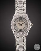 A LADIES 18K SOLID WHITE GOLD & DIAMOND CONCORD SARATOGA BRACELET WATCH CIRCA 1990s, REF. 61-36-