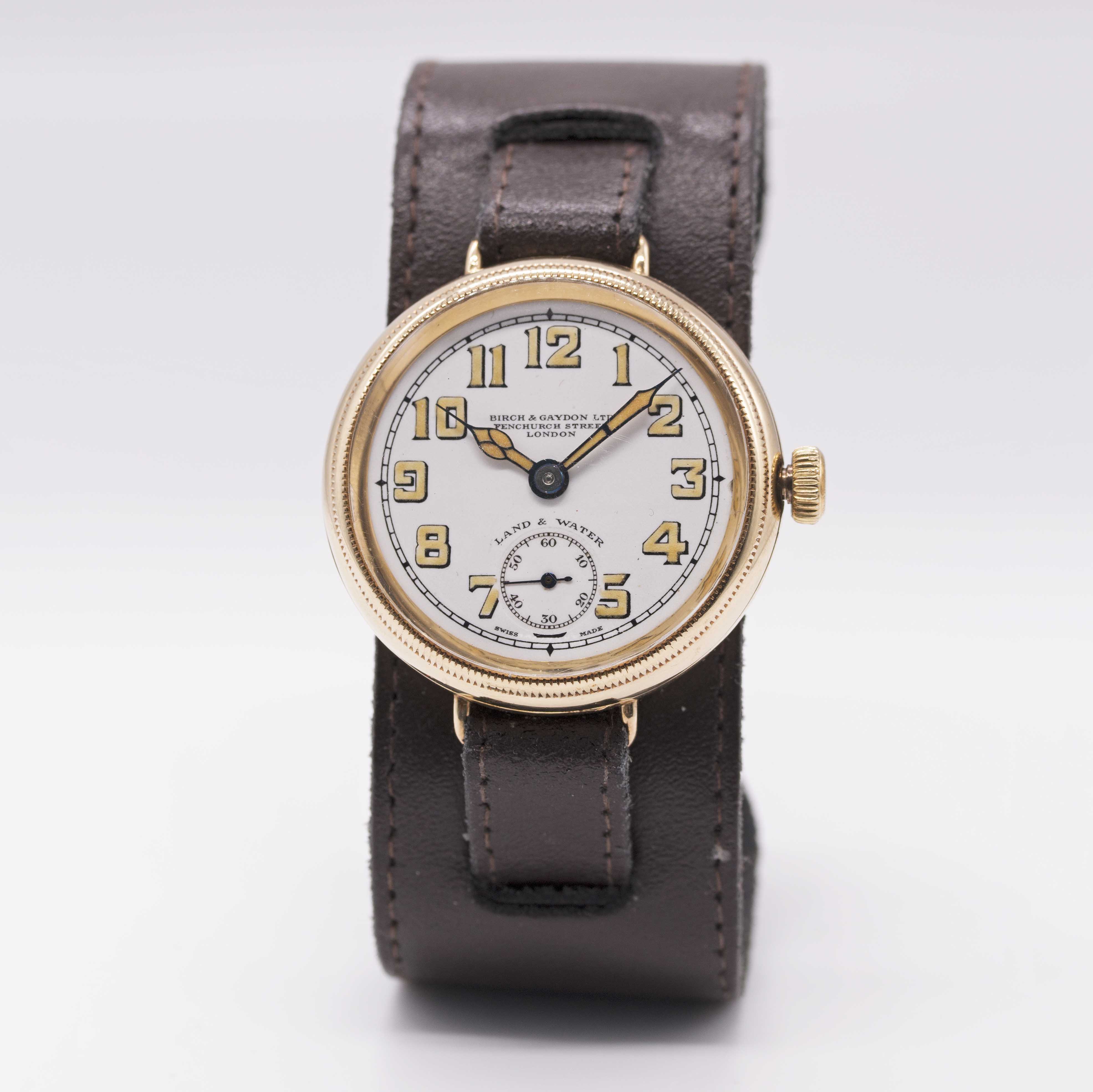 A GENTLEMAN'S 9CT SOLID GOLD ZENITH BIRCH & GAYDON LAND & WATER "OFFICERS" WRIST WATCH CIRCA - Image 2 of 11