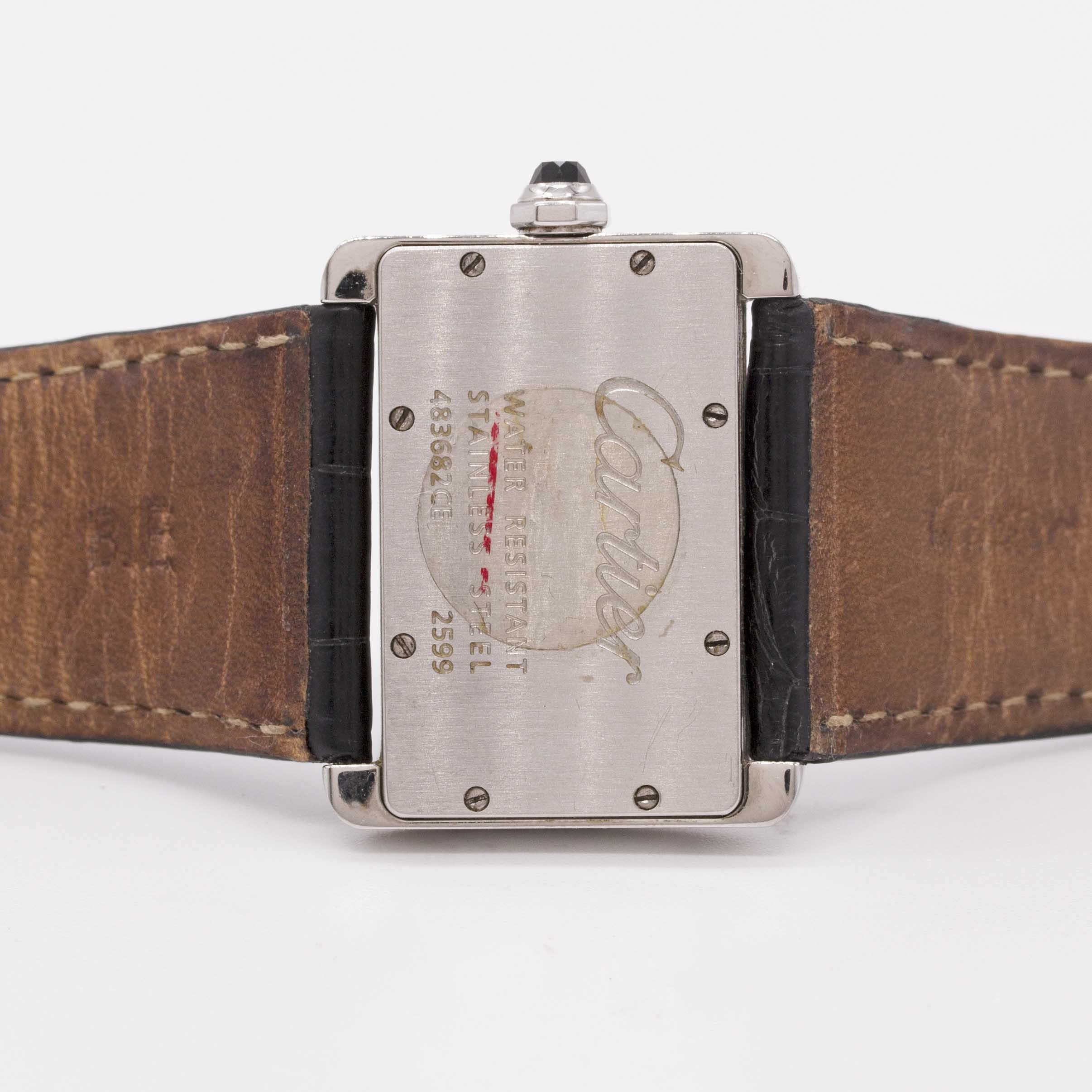A LADIES STAINLESS STEEL CARTIER TANK DIVAN WRIST WATCH CIRCA 2005, REF. 2599 Movement: Quartz, - Image 6 of 8