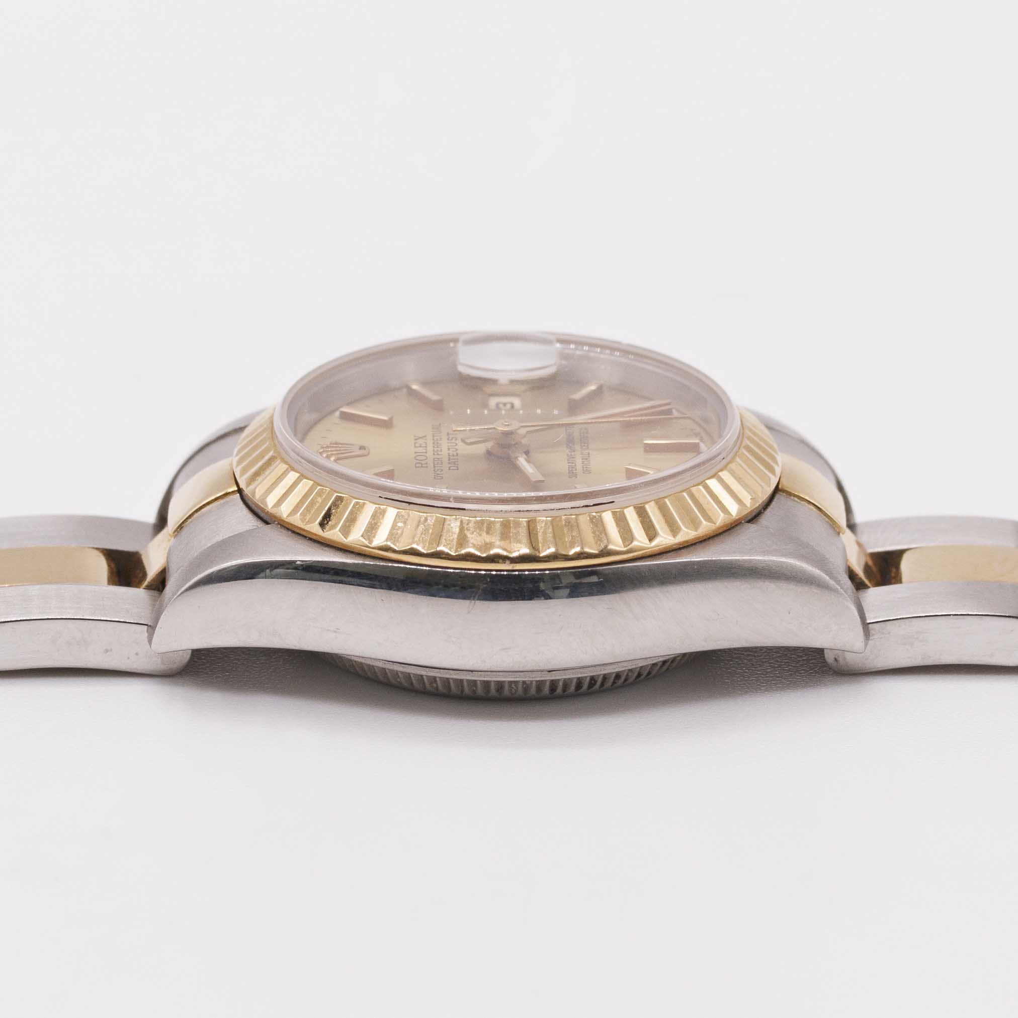 A LADIES STEEL & GOLD ROLEX OYSTER PERPETUAL DATEJUST BRACELET WATCH DATED 1998, REF. 69173 WITH - Image 8 of 8