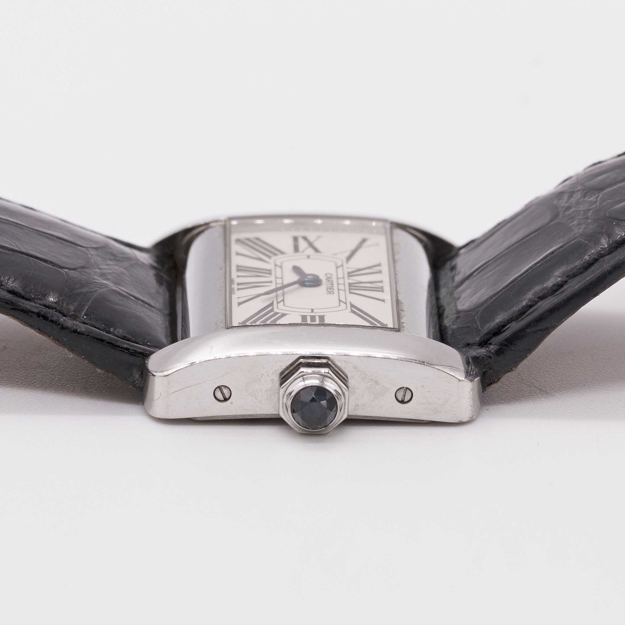 A LADIES STAINLESS STEEL CARTIER TANK DIVAN WRIST WATCH CIRCA 2005, REF. 2599 Movement: Quartz, - Image 7 of 8