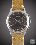 A GENTLEMAN'S STAINLESS STEEL EXCELSIOR PARK CHRONOGRAPH WRIST WATCH CIRCA 1950s, WITH GLOSS