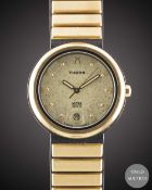 A GENTLEMAN'S SIZE 18K SOLID YELLOW GOLD & KEVLAR THORA MDM GENEVE AQUATITE BRACELET WATCH CIRCA