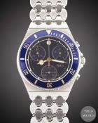 A GENTLEMAN'S STAINLESS STEEL FRED LA TIGRESSE CHRONOGRAPH BRACELET WATCH CIRCA 1990s, WITH BLUE