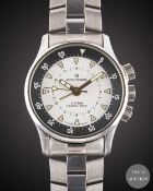 A GENTLEMAN'S STAINLESS STEEL REVUE THOMMEN CRICKET NAUTICAL 200M DIVERS ALARM BRACELET WATCH