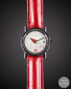 A LADIES BLACK COATED STAINLESS STEEL ALAIN SILBERSTEIN MIKRO AUTOMATIC WRIST WATCH CIRCA 1990s,