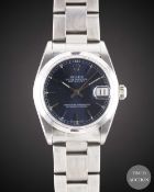 A MID SIZE STAINLESS STEEL ROLEX OYSTER PERPETUAL DATEJUST BRACELET WATCH CIRCA 2001, REF. 78240