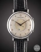 A GENTLEMAN'S STAINLESS STEEL JAEGER LECOULTRE MEMOVOX ALARM WRIST WATCH CIRCA 1960, WITH REFINISHED