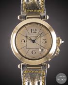 A GENTLEMAN'S SIZE 18K SOLID GOLD CARTIER PASHA AUTOMATIC WRIST WATCH CIRCA 1990s, REF. 1989