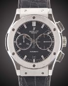 A GENTLEMAN'S TITANIUM HUBLOT CLASSIC FUSION CHRONOGRAPH WRIST WATCH DATED 2016, REF. 521.NX.1170.LR