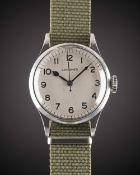 A GENTLEMAN'S BRITISH MILITARY LONGINES RAF PILOTS WRIST WATCH CIRCA 1940, WITH WHITE MOD DIAL