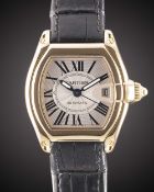 A GENTLEMAN'S SIZE 18K SOLID YELLOW GOLD CARTIER ROADSTER AUTOMATIC WRIST WATCH DATED 2007, REF.