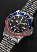 A GENTLEMAN'S STAINLESS STEEL ROLEX OYSTER PERPETUAL GMT MASTER 