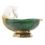 A FINE, RARE & IMPRESSIVE SOLID SILVER GILT, GOLD, ROCK CRYSTAL & DIAMOND SET OBJET D'ART CIRCA