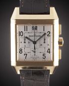 A GENTLEMAN'S 18K SOLID ROSE GOLD JAEGER LECOULTRE REVERSO SQUADRA 1000 HOURS AUTOMATIC