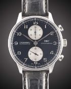 A GENTLEMAN'S STAINLESS STEEL IWC PORTUGUESE AUTOMATIC CHRONOGRAPH WRIST WATCH CIRCA 2006, REF.