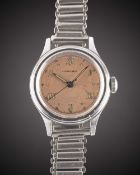 A RARE GENTLEMAN'S STAINLESS STEEL LONGINES 