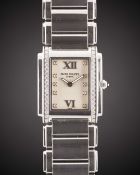 A LADIES STAINLESS STEEL & DIAMOND PATEK PHILIPPE TWENTY-4 BRACELET WATCH DATED 2006, REF. 4910/