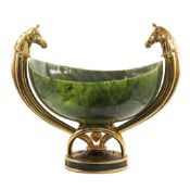 A FINE, RARE & IMPRESSIVE SOLID SILVER GILT & DIAMOND SET OBJET D'ART CIRCA 1980s An oval one