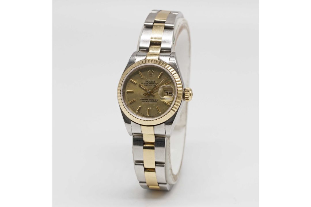 A LADIES STEEL & GOLD ROLEX OYSTER PERPETUAL DATEJUST BRACELET WATCH DATED 2002, REF. 79173 WITH - Image 3 of 10